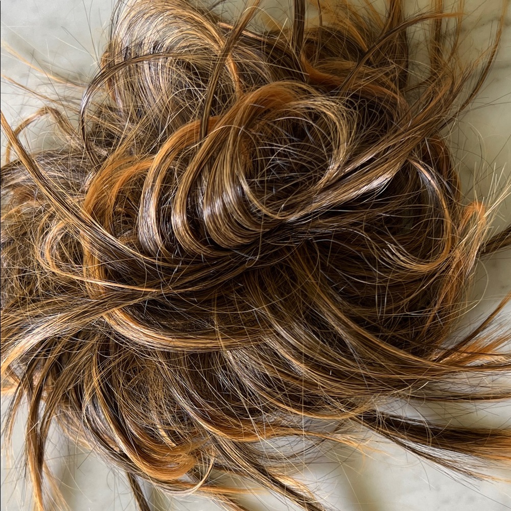 Synthetic Brown & Blonde Hairpiece Bun - Natural Highlights